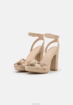 Anna Field kvinner høyhælte skinnsandaler beige P266L1578 - Bilde 3