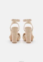 Anna Field kvinner høyhælte skinnsandaler beige P266L1578 - Bilde 4