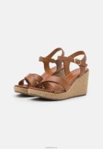 Anna Field kvinner høyhælte skinnsandaler cognac P266L1478 - Bilde 3