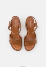 Anna Field kvinner høyhælte skinnsandaler cognac P266L1478 - Bilde 6