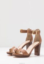 Anna Field kvinner høyhælte skinnsandaler cognac P266L1549 - Bilde 5