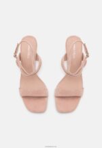 Anna Field kvinner høyhælte skinnsandaler i rosa gullfarget P266L1336 - Bilde 6