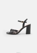 Anna Field kvinner høyhælte skinnsandaler svarte P266L1400 - Bilde 2