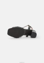 Anna Field kvinner høyhælte skinnsandaler svarte P266L1400 - Bilde 5