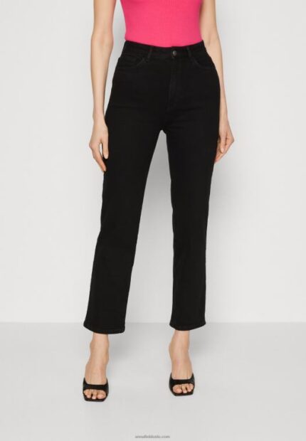 Anna Field kvinner jeans med rette ben, svart denim P266L665