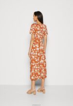 Anna Field kvinner jersey kjole brun/hvit P266L185 - Bilde 3