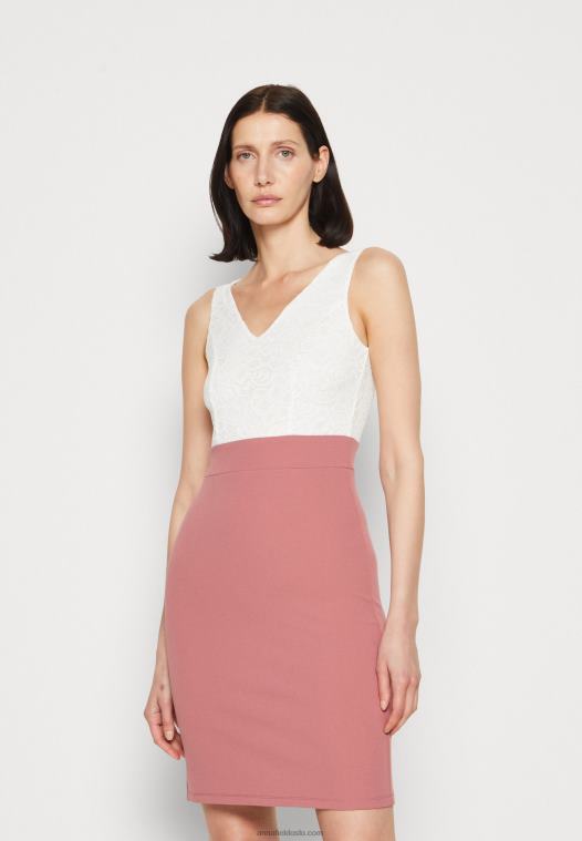 anna_field_kvinner_jersey_kjole_hvit_rosa_p266l36.jpg Anna Field kvinner jersey kjole hvit/rosa P266L36 - Bilde 1