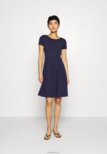 Anna Field kvinner jersey kjole maritim blå P266L105
