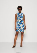 Anna Field kvinner jersey kjole off white/blå P266L166 - Bilde 2