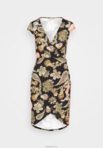 Anna Field kvinner jersey kjole svart/flerfarget P266L189 - Bilde 5