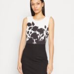 Anna Field kvinner jersey kjole svart/hvit P266L106