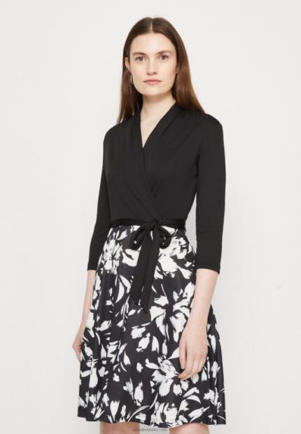 Anna Field kvinner jersey kjole svart/hvit P266L130
