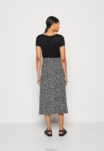 Anna Field kvinner jersey kjole svart/hvit P266L171 - Bilde 3