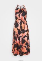 Anna Field kvinner jersey kjole svart/oransje P266L47 - Bilde 5