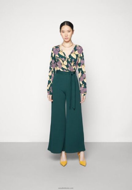 Anna Field kvinner jumpsuit mørkegrønn/gul P266L899