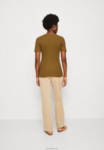 Anna Field kvinner khaki t-skjorte med trykk P266L368 - Bilde 3