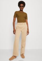 Anna Field kvinner khaki t-skjorte med trykk P266L368 - Bilde 4
