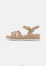 Anna Field kvinner kilesandaler i skinn beige P266L1485 - Bilde 2