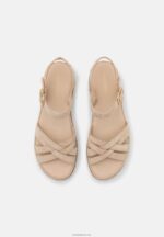 Anna Field kvinner kilesandaler i skinn beige P266L1485 - Bilde 6