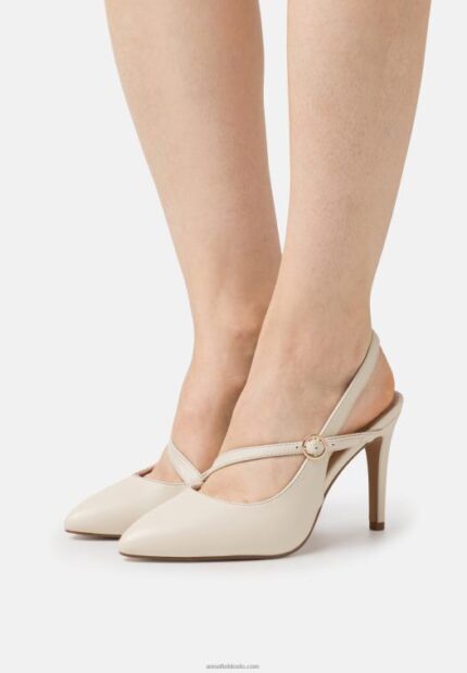 Anna Field kvinner klassiske skinnhæler off white P266L1694