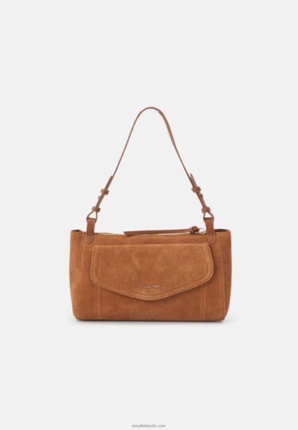 Anna Field kvinner lær håndveske cognac P266L2390