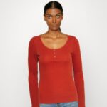 Anna Field kvinner langermet topp brun P266L563