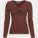 Anna Field kvinner langermet topp brun P266L565