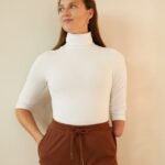 Anna Field kvinner langermet topp hvit P266L560