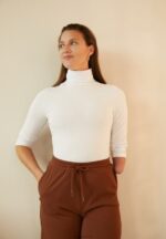 Anna Field kvinner langermet topp hvit P266L560