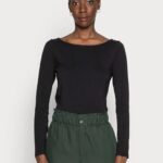 Anna Field kvinner langermet topp svart P266L526