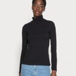 Anna Field kvinner langermet topp svart P266L548