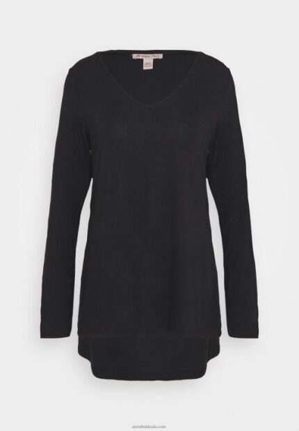 Anna Field kvinner langermet topp svart P266L593