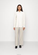 Anna Field kvinner lin-mix button down bluse button down bluse beige P266L680 - Bilde 2