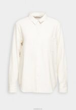 Anna Field kvinner lin-mix button down bluse button down bluse beige P266L680 - Bilde 4
