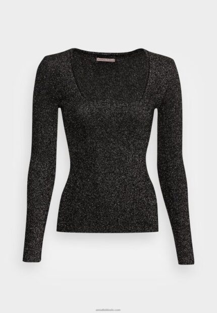 Anna Field kvinner lurex genser svart P266L854