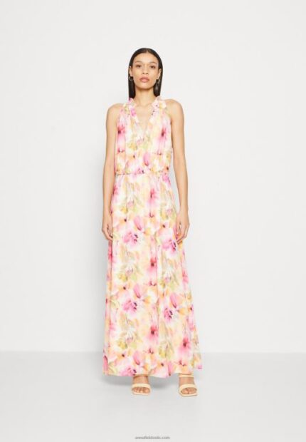 Anna Field kvinner maxi kjole hvit/rosa P266L223