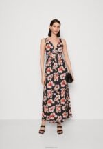 Anna Field kvinner maxi kjole svart/rosa/flerfarget P266L141 - Bilde 2