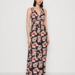Anna Field kvinner maxi kjole svart/rosa/flerfarget P266L141