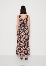 Anna Field kvinner maxi kjole svart/rosa/flerfarget P266L141 - Bilde 3