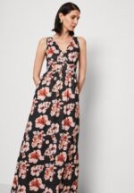 Anna Field kvinner maxi kjole svart/rosa/flerfarget P266L141 - Bilde 4