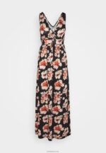 Anna Field kvinner maxi kjole svart/rosa/flerfarget P266L141 - Bilde 5