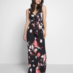 Anna Field kvinner maxi kjole svart/rosa P266L143