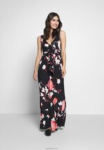 Anna Field kvinner maxi kjole svart/rosa P266L143