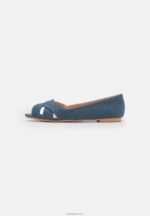 Anna Field kvinner peeptoe ballet pumps blå P266L2120 - Bilde 2