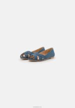 Anna Field kvinner peeptoe ballet pumps blå P266L2120 - Bilde 3