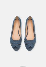 Anna Field kvinner peeptoe ballet pumps blå P266L2120 - Bilde 6
