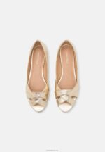 Anna Field kvinner peeptoe ballet pumps gull P266L2103 - Bilde 6