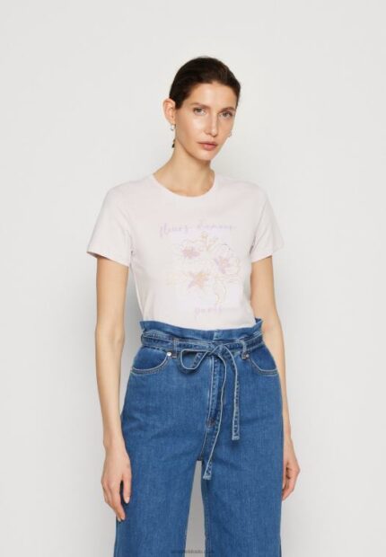 Anna Field kvinner print t-skjorte lilla P266L345