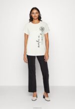 Anna Field kvinner print t-skjorte off-white P266L370 - Bilde 2