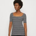 Anna Field kvinner print t-skjorte svart/hvit P266L298